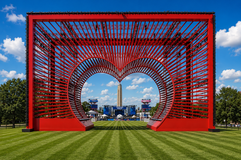 FIFA Kansas City soccer red heart of the game statue
