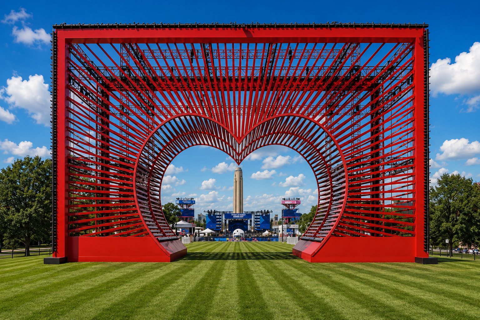 FIFA Kansas City soccer red heart of the game statue