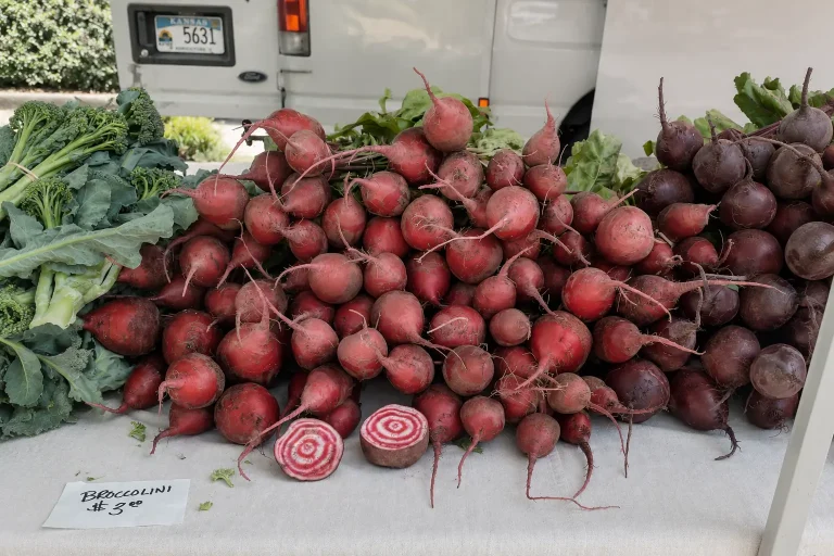 radishes at farmer's market